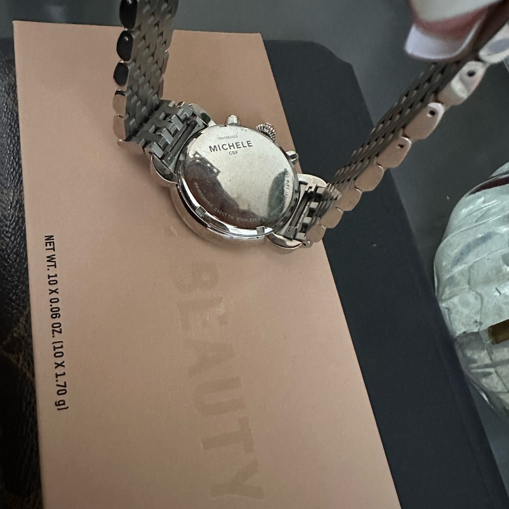 Michele Silver and White Women's Watch - Picture 6 of 6